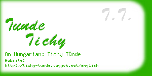 tunde tichy business card
